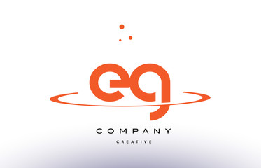 EG E G creative orange swoosh alphabet letter logo icon