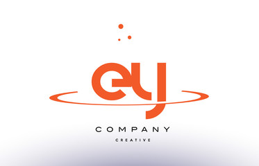 Fototapeta na wymiar EY E Y creative orange swoosh alphabet letter logo icon