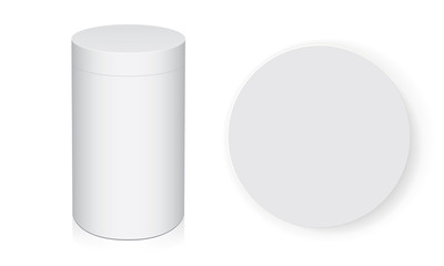 Round box for your design and logo. Easy to change colors. Mock Up Vector EPS10