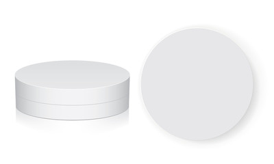 Round box for your design and logo. Easy to change colors. Mock Up Vector EPS10