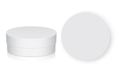 Round box for your design and logo. Easy to change colors. Mock Up Vector EPS10