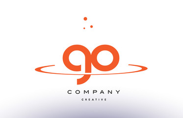 GO G O creative orange swoosh alphabet letter logo icon