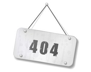 Obraz na płótnie Canvas Vintage old chrome sign with 404 text, Vector Illustration