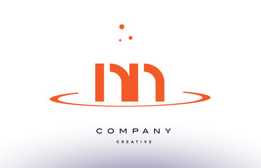 Fototapeta na wymiar NN N creative orange swoosh alphabet letter logo icon