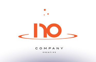 NO N O creative orange swoosh alphabet letter logo icon
