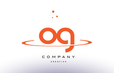 OG O G creative orange swoosh alphabet letter logo icon