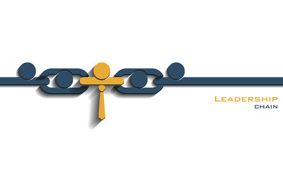 Leadership chain concept, vector