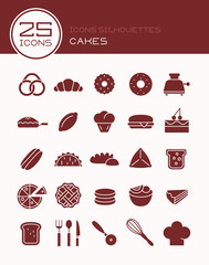 Icons silhouettes cakes © ductru