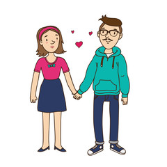 Fototapeta premium Teenage Couple illustration