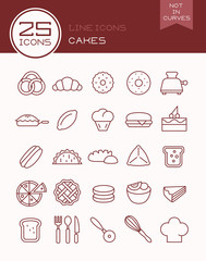 Line icons cakes © ductru