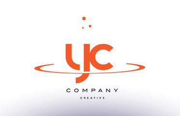 Fototapeta na wymiar YC Y C creative orange swoosh alphabet letter logo icon