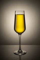 Still-life of glasses with the colored liquid