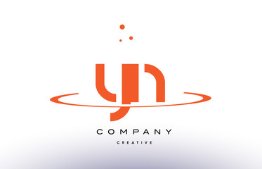 YN Y N creative orange swoosh alphabet letter logo icon - obrazy, fototapety, plakaty