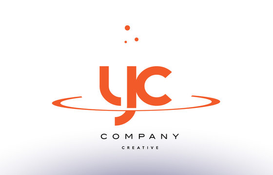 YC Y C creative orange swoosh alphabet letter logo icon