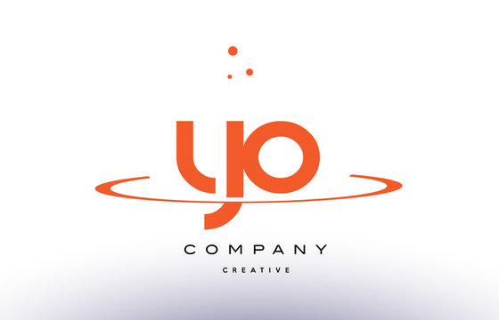 YO Y O Creative Orange Swoosh Alphabet Letter Logo Icon