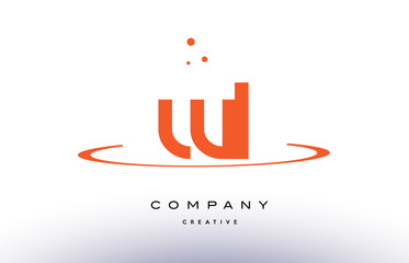 Fototapeta na wymiar WL W L creative orange swoosh alphabet letter logo icon
