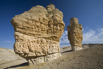 Rock formations in Celil Pass Konya Turkey