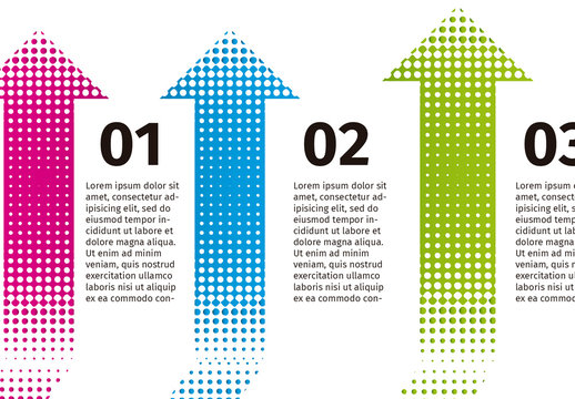 Colorful Dotted Arrows Business Growth Infographic