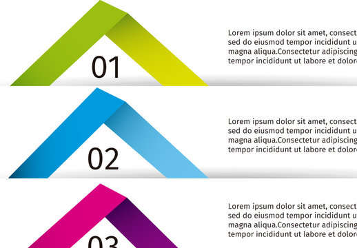 Multicolor Folded Ribbon Infographic