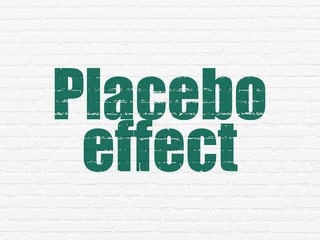 Healthcare concept: Placebo Effect on wall background