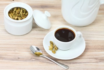 Black coffee & cardamom seeds