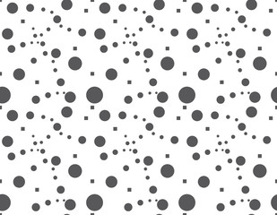 Seamless Circle Pattern. Vector Monochrome Dots Background. Abstract Grid Ornament. Pixel Graphic Design. Modern Textile Tracery