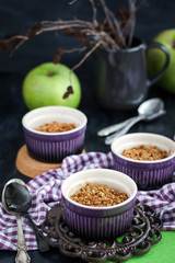 Homemade delicious apple crumble dessert