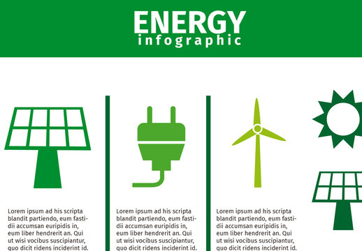 Green Solar Plug Wind Sun Power Infographic Template