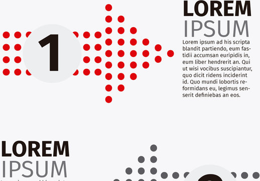 Red And Gray Dotted Directional Arrow Infographic Template