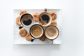 café tasse goûter gâteau plateau pause réconfort plat flat