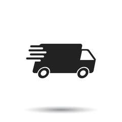 Delivery truck vector illustration. Fast delivery service shipping icon. Simple flat pictogram for business, marketing or mobile app internet concept