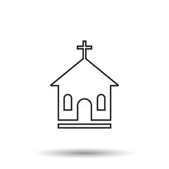 Line church sanctuary vector illustration icon. Simple flat pictogram for business, marketing, mobile app, internet on white background