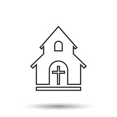 Line church sanctuary vector illustration icon. Simple flat pictogram for business, marketing, mobile app, internet on white background