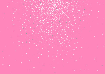 Abstract background with flying heart shaped confetti.