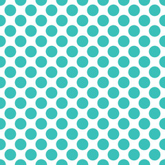Seamless turquoise polka dots pattern texture background