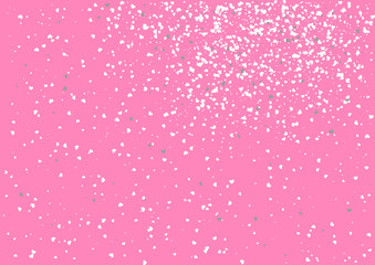 Abstract background with flying heart shaped confetti.