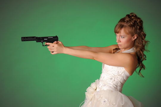 Bride with gun