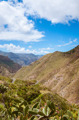 Winding roads leading through the hills of Gran Canaria