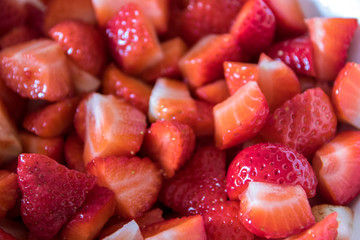 Erdbeeren, geschnitten, nah