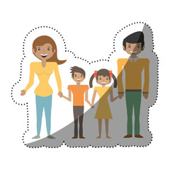 family people together with shadow vector illustration eps 10