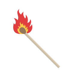 Match with fire. Vector illustration