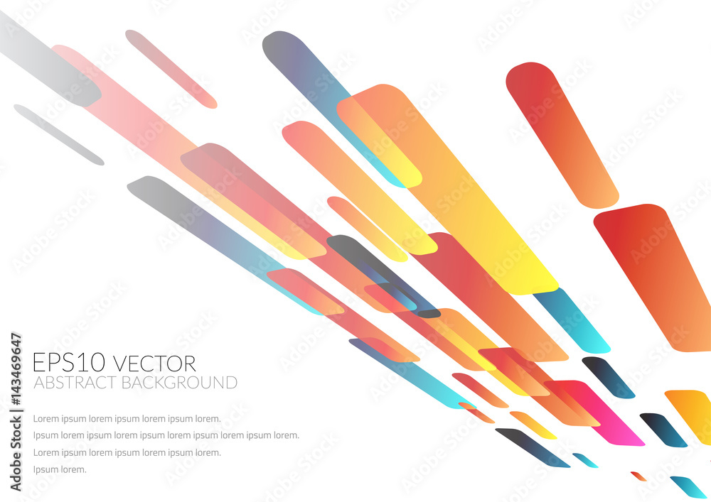 Poster abstract background with many moving shapes.