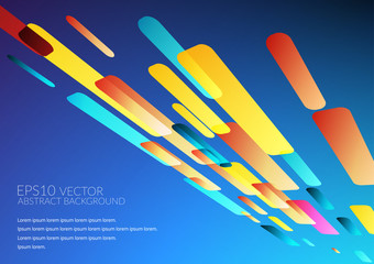 Abstract background with many moving shapes.