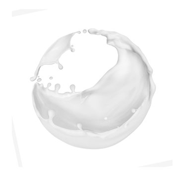 Splashes of cream on white background
