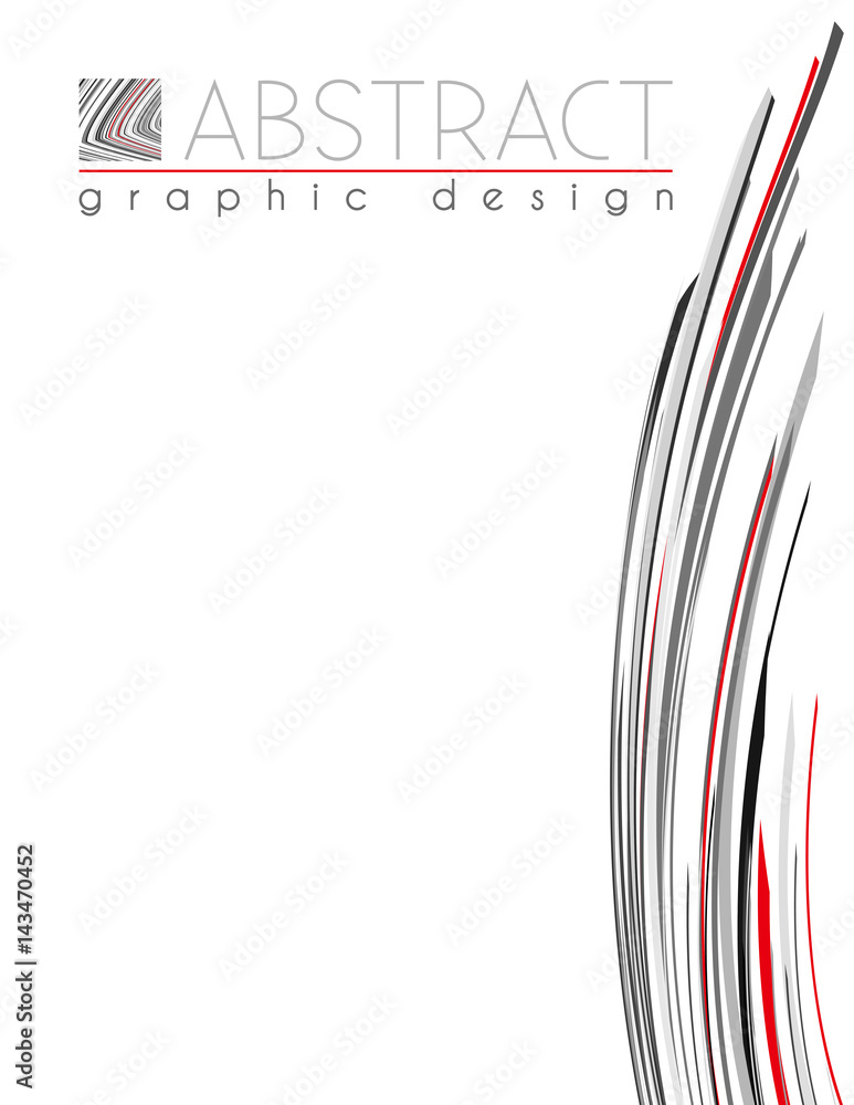 Poster line. template of page with black, red and gray thin strips. vector