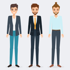 set of business man character. avatar people realistic vector design.