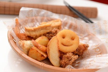 various  fried, 튀김모듬