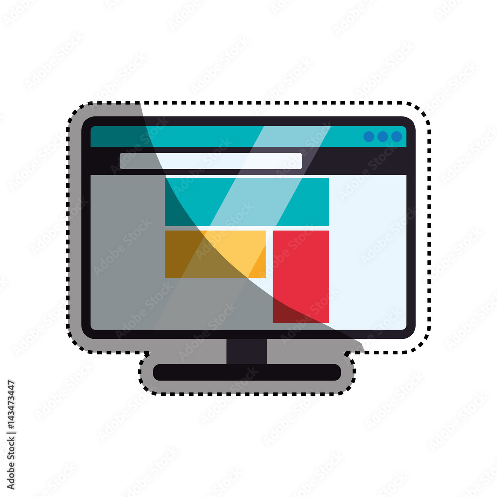 Aufkleber browser web interface icon vector illustration graphic design