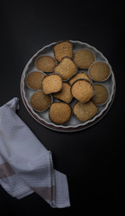 cupcakes on a black stone in the kitchen