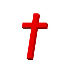 Obraz premium Red Christian cross icon. Vector illustration.